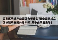 国家区块链产业园区有哪些公司[全国已成立区块链产业园共计38家,其中由政府主导]