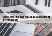 公司区块链项目怎么写说明[公司区块链项目怎么写说明书]