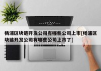 杨浦区块链开发公司有哪些公司上市[杨浦区块链开发公司有哪些公司上市了]